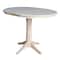 International Concepts Round 36 in Rd Top Pedestal Table, 12 in Leaf, 34.9 inH, Adjustable Height, Unfinished, 36 W, 48 L K-36RXT-27B-6B - alternate 1
